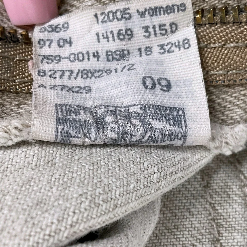 LL Bean Jeans Women 4 (ACTUAL 24x27) Beige High Waisted Pleated Vintage Taper